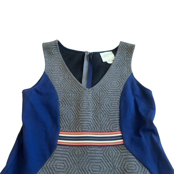 Maeve Anthropologie Ludlow Grey Quilted Dress Navy A-Line Size Small Women's - Picture 2 of 11